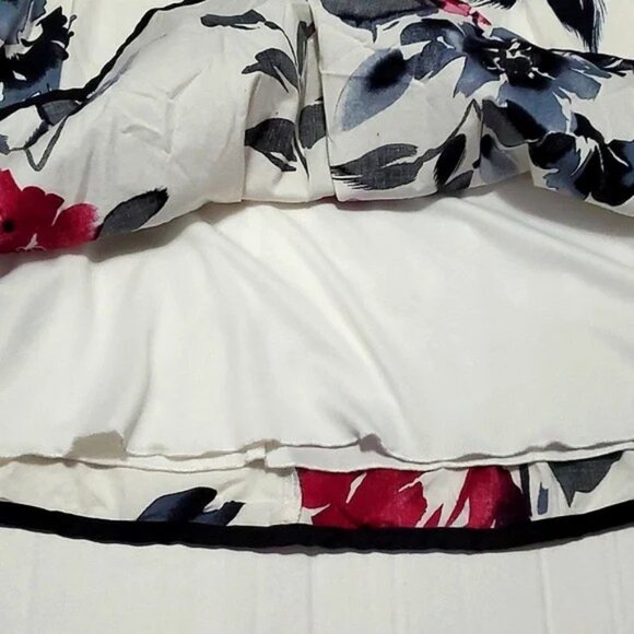 Corey P Career Office Event Floral Surplice Top Flowy Mini Dress - Picture 7 of 9